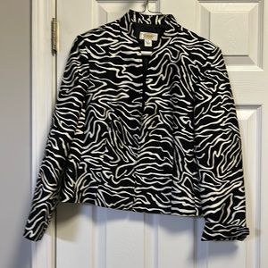Talbots zebra print jacket size 8 petite